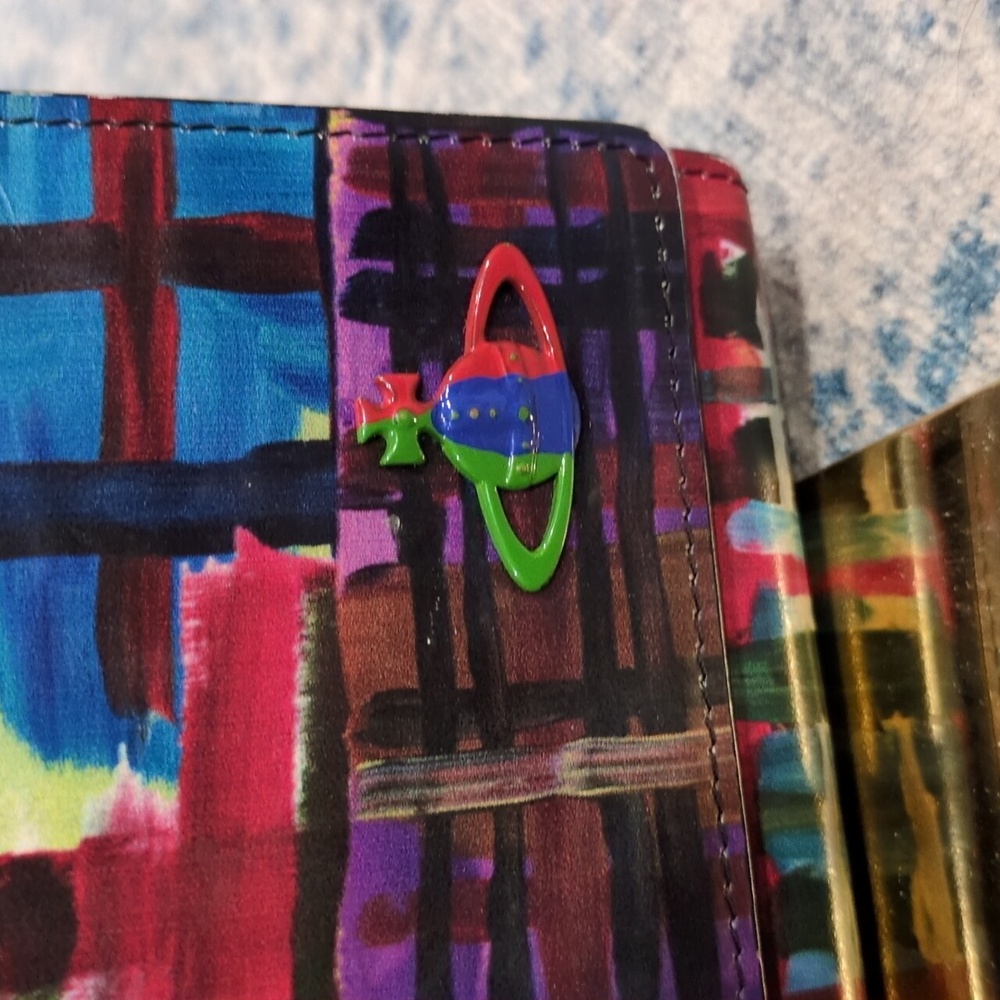 Vivienne Westwood Ernst Haeckel &Honey Tartan Plaid Graffiti Long Leather Wallet - Picture 3 of 16